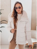 Dámská prošívaná zimní bunda s kapucí bílá Dstreet model 21990458 - FashionStreet