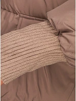 Dámska zimná prešívaná bunda s kožušinou v farbe taupe, FashionStreet TY5820 Dámska zimná prešívaná bunda s kožušinou v farbe taupe, FashionStreet TY5820