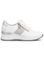 Dámské tenisky s polovičním zipem bílé model 22021873 - Rieker
