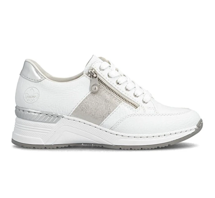 Dámské tenisky s polovičním zipem bílé model 22021873 - Rieker