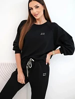 Dámska súprava z viskózy s mikinou a nohavicami butter black
