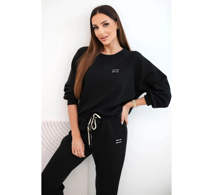 Dámska súprava z viskózy s mikinou a nohavicami butter black Dámska súprava z viskózy s mikinou a nohavicami butter black