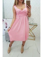 Šaty so širokými ramienkami púdrovo ružové