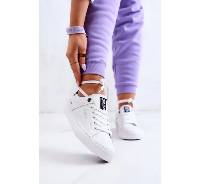 Kožené tenisky Big Star model 21580472 bílé a Černá - Big Star Shoes Kožené tenisky Big Star model 21580472 bílé a Černá - Big Star Shoes