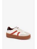 Sneakersy Damskie Na Platformie Beżowe Tolianna