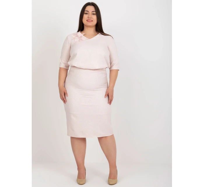 Sukňa LK SD 506697.95 svetlo ružová