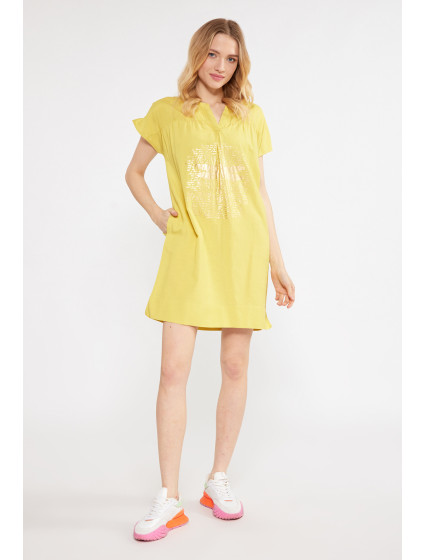 Monnari Mini šaty Dámske šaty so vzorom Multi Yellow