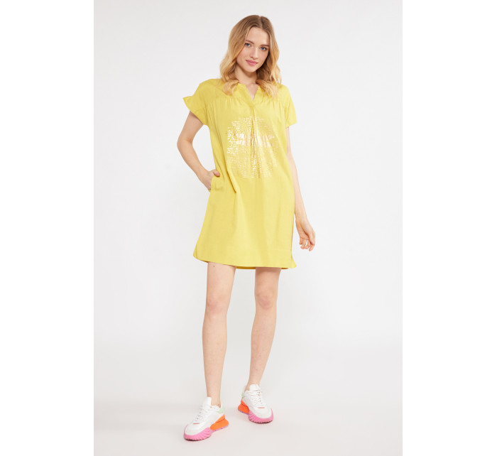 Monnari Mini šaty Dámske šaty so vzorom Multi Yellow
