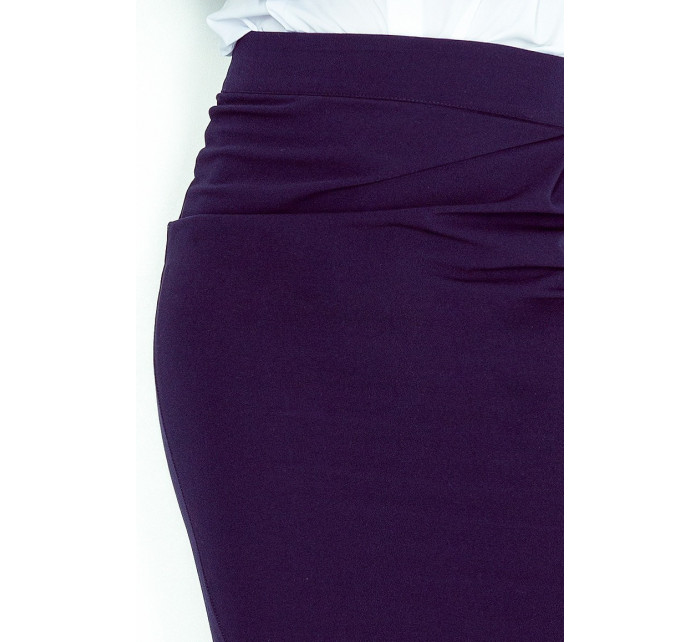 Dámska jednoduchá sukňa s jemným riasením stredne dlhá tmavo modrá - Tmavo modrá / S - Morimia