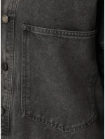 Dámska džínsová oversize košeľová bunda šedá FashionStreet TY5601