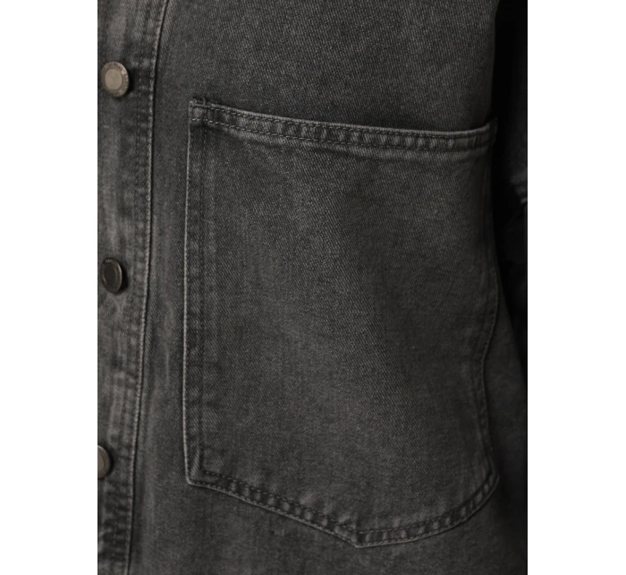 Dámska džínsová oversize košeľová bunda šedá FashionStreet TY5601