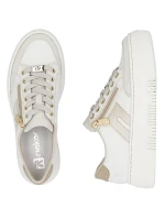 Dámske kožené tenisky na platforme béžovej farby Rieker M1912-80