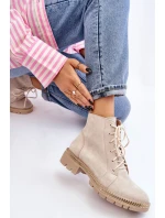 Flat Boots Lewski Shoes model 21607535 Světle béžová - Boto Flat Boots Lewski Shoes model 21607535 Světle béžová - Boto