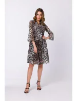 S337 Šifónové šaty s viazaným výstrihom - model 2 S337 Šifónové šaty s viazaným výstrihom - model 2