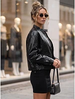 Dámska kožená bunda v štýle Ramones, čierna, FashionStreet TY5849 Dámska kožená bunda v štýle Ramones, čierna, FashionStreet TY5849