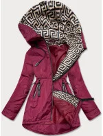 Bordó-béžová dámska bunda pre prechodné obdobie (B8037-74046) Bordó-béžová dámska bunda pre prechodné obdobie (B8037-74046)