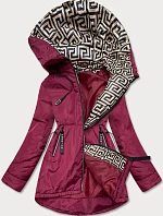 Bordó-béžová dámska bunda pre prechodné obdobie (B8037-74046)
