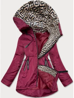 Bordó-béžová dámska bunda pre prechodné obdobie (B8037-74046)