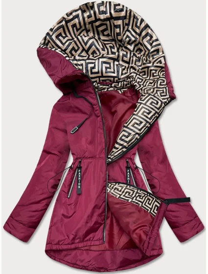 Bordó-béžová dámska bunda pre prechodné obdobie (B8037-74046) Bordó-béžová dámska bunda pre prechodné obdobie (B8037-74046)