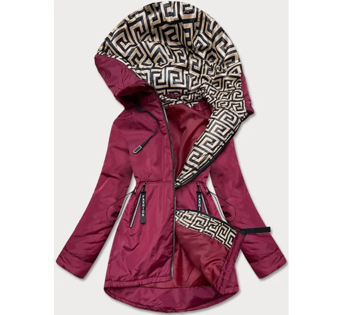 Bordó-béžová dámska bunda pre prechodné obdobie (B8037-74046) Bordó-béžová dámska bunda pre prechodné obdobie (B8037-74046)