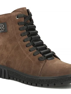 Dámské hnědé semišové kožené kotníkové boty Filippo model 22400220