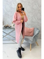 Svetr dlouhý kardigan pudrově růžový Svetr dlouhý kardigan pudrově růžový