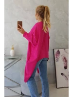 Oversize blúzka s potlačou fuchsiová