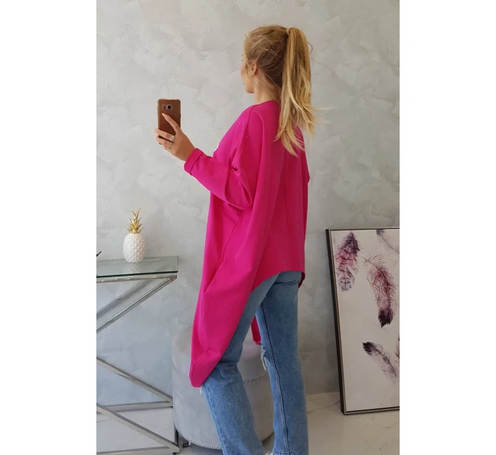 Oversize blúzka s potlačou fuchsiová