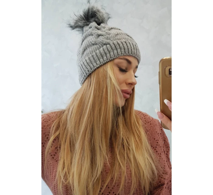 Fleecová čiapka Ela K242 svetlo šedá