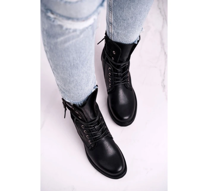 Botki Damskie Workery Czarne Perfecto