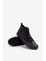 Ocieplane Męskie Trampki  Na Suwak Czarne Big Star MM174012