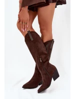 Dámské Boty Se Na Podpatku Čokoládové model 21704697 - Boto
