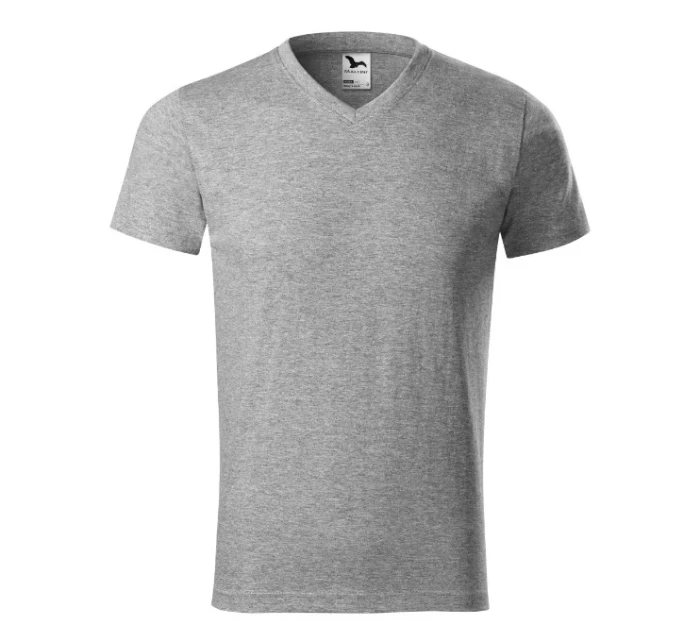 Heavy V-neck tričko unisex tmavě šedý melír Heavy V-neck tričko unisex tmavě šedý melír