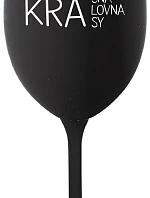 BEAUTIFUL QUEEN OF BEAUTY - čierny pohár na víno 350 ml