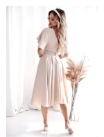 Večerné šaty model 208821 beige - With You Večerné šaty model 208821 beige - With You