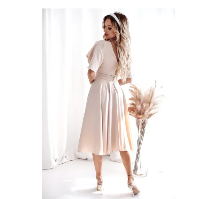 Večerné šaty model 208821 beige - With You Večerné šaty model 208821 beige - With You