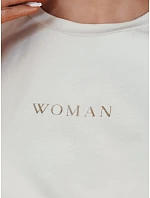 Dámske bavlnené základné tričko WOMAN beige FashionStreet RY2552 Dámske bavlnené základné tričko WOMAN beige FashionStreet RY2552