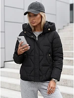 Kurtka damska zimowa pikowana z kapturem czarna model 22350701 - FashionStreet Kurtka damska zimowa pikowana z kapturem czarna model 22350701 - FashionStreet