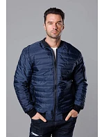 Tmavě modrá prošívaná pánská bunda typu "bomber" model 18344849 - J.STYLE Tmavě modrá prošívaná pánská bunda typu "bomber" model 18344849 - J.STYLE