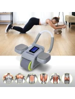 KA08 SIVÁ ABS AUTOMATICKÉ BRUŠNÉ SVALOVÉ CVIČENIE KOLESO S LCD DISPLEJOM A NABÍJANIE HMS