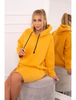 Šaty s kapucňou a bočným rázporkom broskyňové Šaty s kapucňou a bočným rázporkom broskyňové