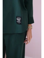 Bavlnená mikina nohavice set tmavozelená Bavlnená mikina nohavice set tmavozelená