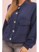 Dámske mušelínové tričko s dlhým rukávom granátové