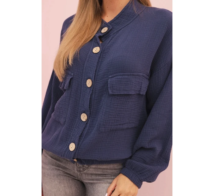 Dámske mušelínové tričko s dlhým rukávom granátové