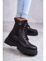 Dámske zateplené kožené čižmy light black Dorchen Dámske zateplené kožené čižmy light black Dorchen