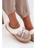 Kapcie Damskie Z Futerkiem I Kokardką Beżowe Fenella Kapcie Damskie Z Futerkiem I Kokardką Beżowe Fenella