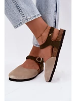 Dámske semišové kožené sandále s uzavretou špičkou Maciejka H7365-04 beige Dámske semišové kožené sandále s uzavretou špičkou Maciejka H7365-04 beige