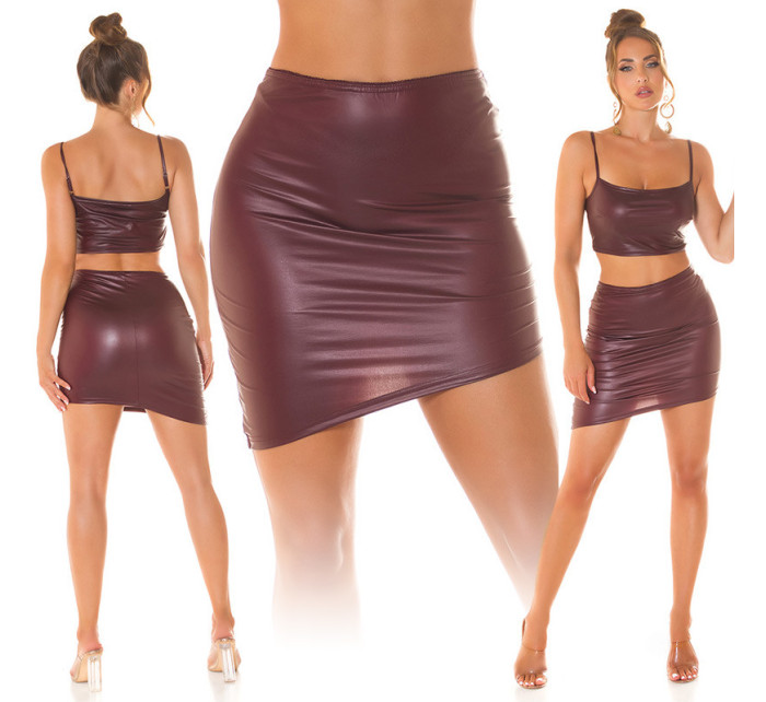 Sexy Koucla Wetlook Highwaist Skirt asymmetrical
