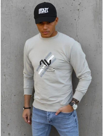 Pánská mikina s potiskem béžová Dstreet model 21966082 - FashionStreet