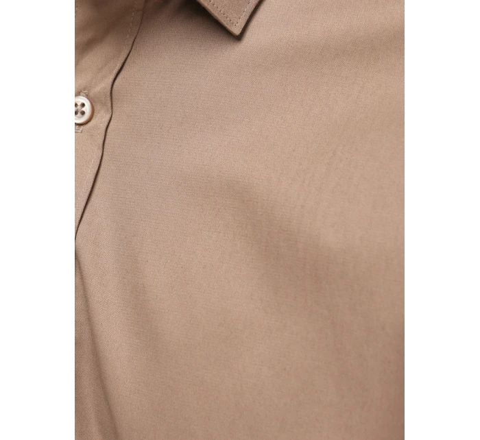 Pánska elegantná hladká béžová košeľa REGULAR FIT FashionStreet DX2686